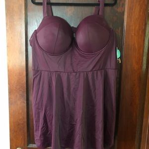 Torrid NWT Plum Skater Swim Suit 4x
